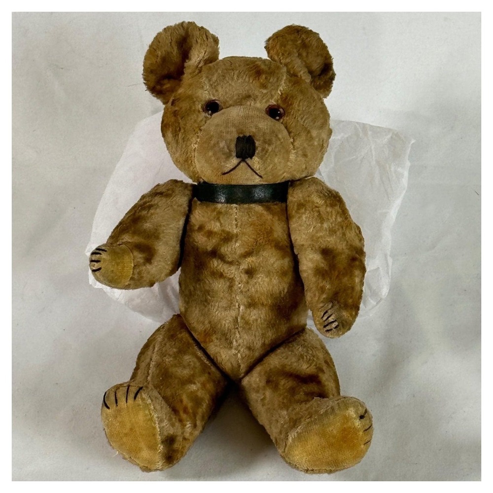 Vintage 1950s Made in Japan Mohair Teddy Bear 8" Five Way Jointed Glass Eyes
